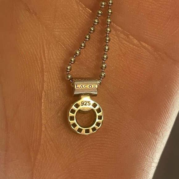 Lagos Caviar Diamond Halo Sterling Silver Open Circle Stationed Necklace 16" EUC - Picture 3 of 10